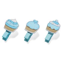 Set tre mollettine cupcakes azzurre 1